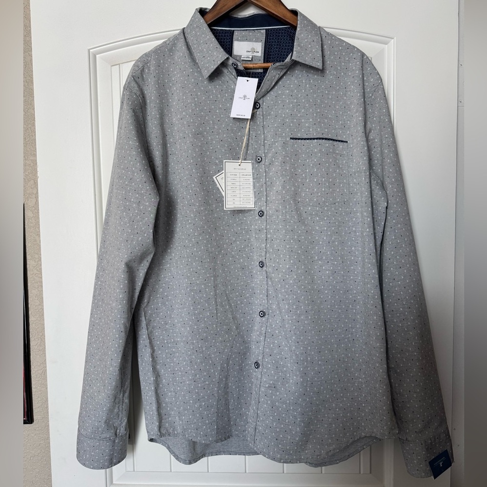 Men’s Craft + Flow Gray Long Sleeve Button Up. Size XL.